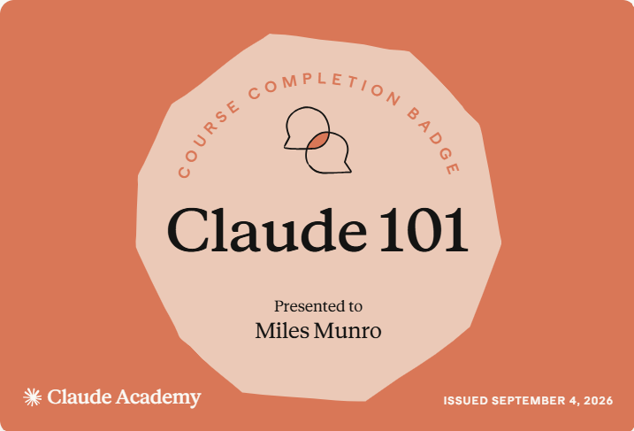 Claude 101 certification badge