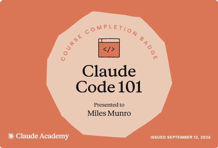 Claude Code 101 certification badge