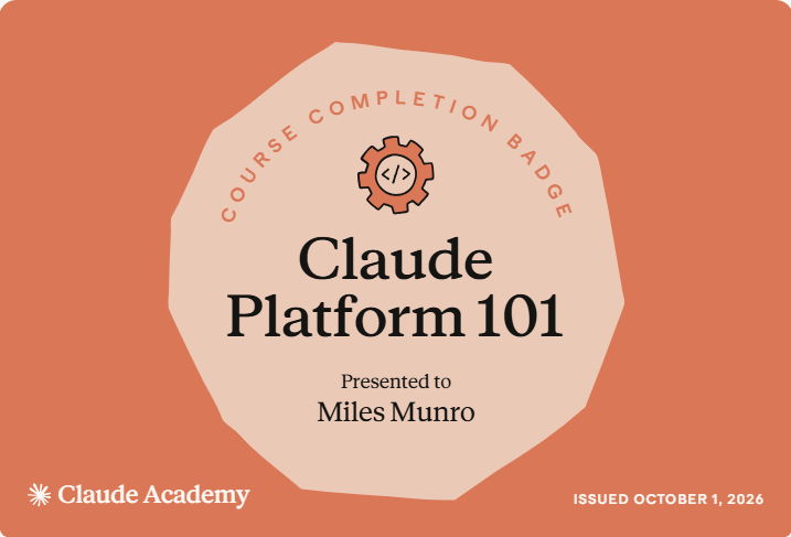 Claude Platform 101 certification badge
